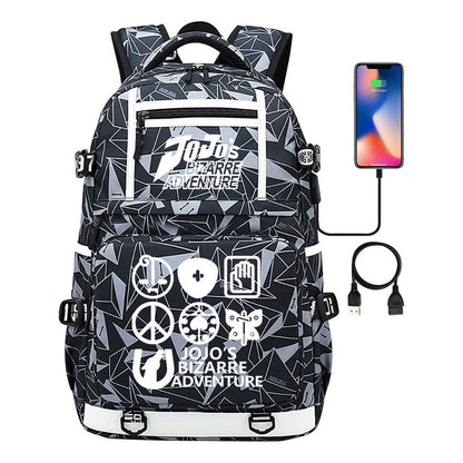 Comic Joe's Wonderful Adventure Print Usb Youth Student Backpack For Men And Women's Leisure Travel Backpack
