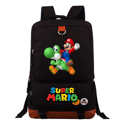Super Mario Print Youth Student Backpack, Travel Bag, Men's And Women's Backpack