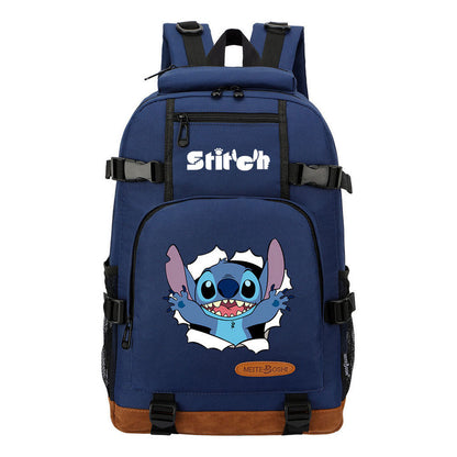 Anime Star Baby Stitch Printed Student Backpack Men And Women's Leisure Travel Backpack