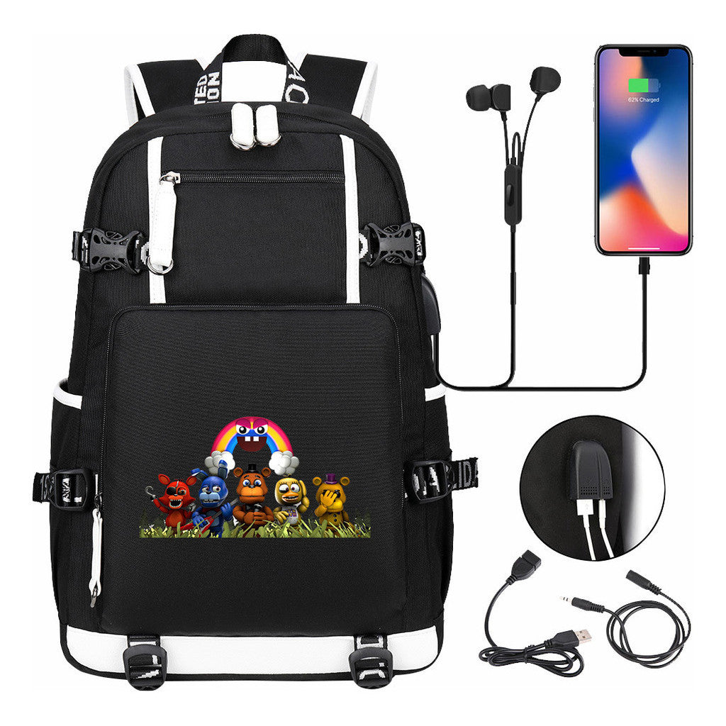 Toy Bear Game Usb Large Capacity Youth Student School Bag Leisure Travel Backpack