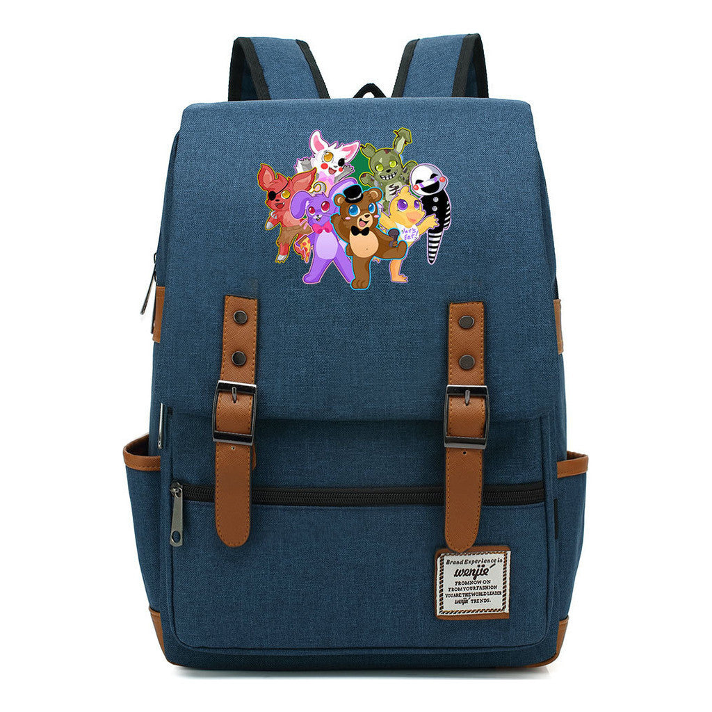 Toy Bear Printed Teenage Student Backpack For Men And Women, Casual Belt Buckle, Classic Backpack