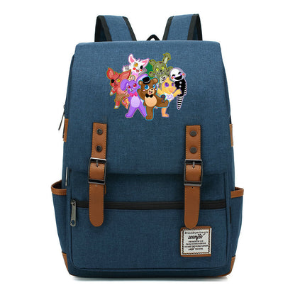 Toy Bear Printed Teenage Student Backpack For Men And Women, Casual Belt Buckle, Classic Backpack