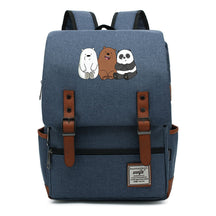 Cartoon Cute Three Bears Printed Youth School Bag For Men And Women Leisure Belt Buckle Classic Backpack