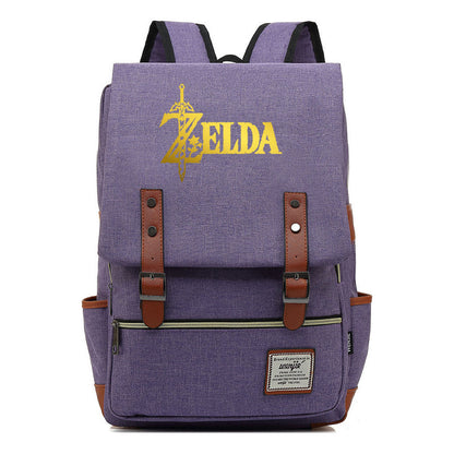 Golden Game Zelda Printed Youth Student Backpack For Men And Women, Casual Belt Buckle, Classic Backpack