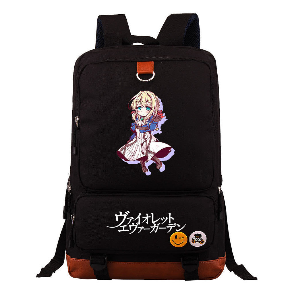 Violet Eternal Garden Printed Student School Bag Large Capacity Travel Bag Men's And Women's Backpack