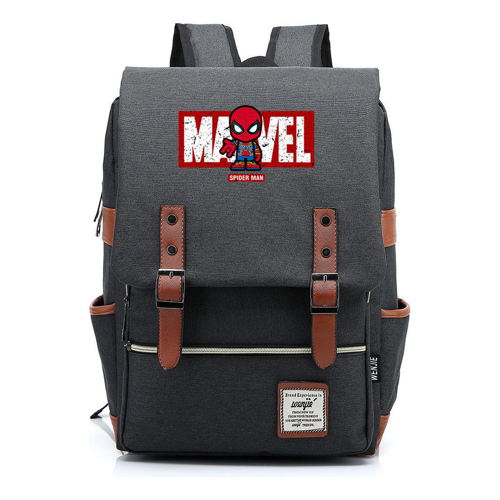 Superhero Printed Youth Student Backpack For Men And Women's Casual Classic Backpack