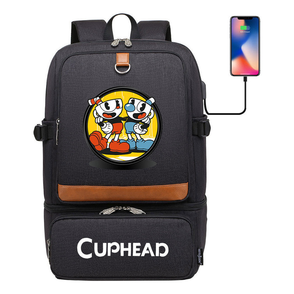 Printed Usb Youth Student School Bag Outdoor Picnic Insulation Bag Backpack