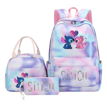 Interstellar Baby Stitch Student Girls School Bag Lunch Bag Three Piece Set Backpack Cover