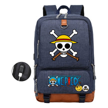 Cartoon One Piece Print Usb Youth Student Backpack For Leisure Travel Backpack