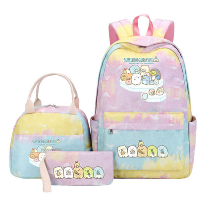Game Corner Biology Student Girls School Bag Lunch Bag Three Piece Set Backpack Set