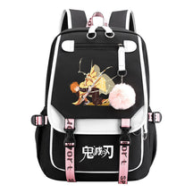 Cartoon Fashion Usb Youth School Bag For Boys And Girls Casual Ribbon Flip Backpack