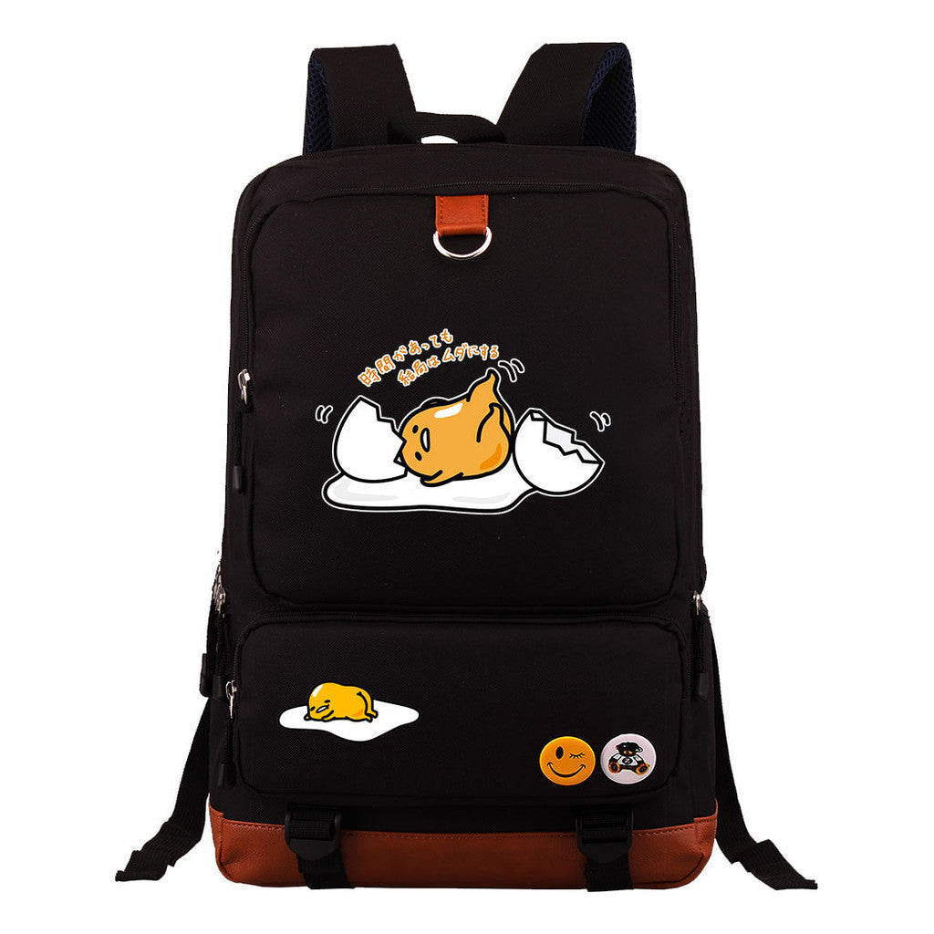 Cartoon Anime Lazy Egg Youth Student Backpack With Large Capacity Travel Bag For Boys And Girls Backpack
