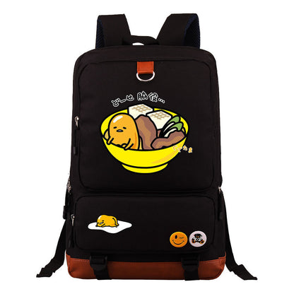 Cartoon Anime Lazy Egg Youth Student Backpack With Large Capacity Travel Bag For Boys And Girls Backpack