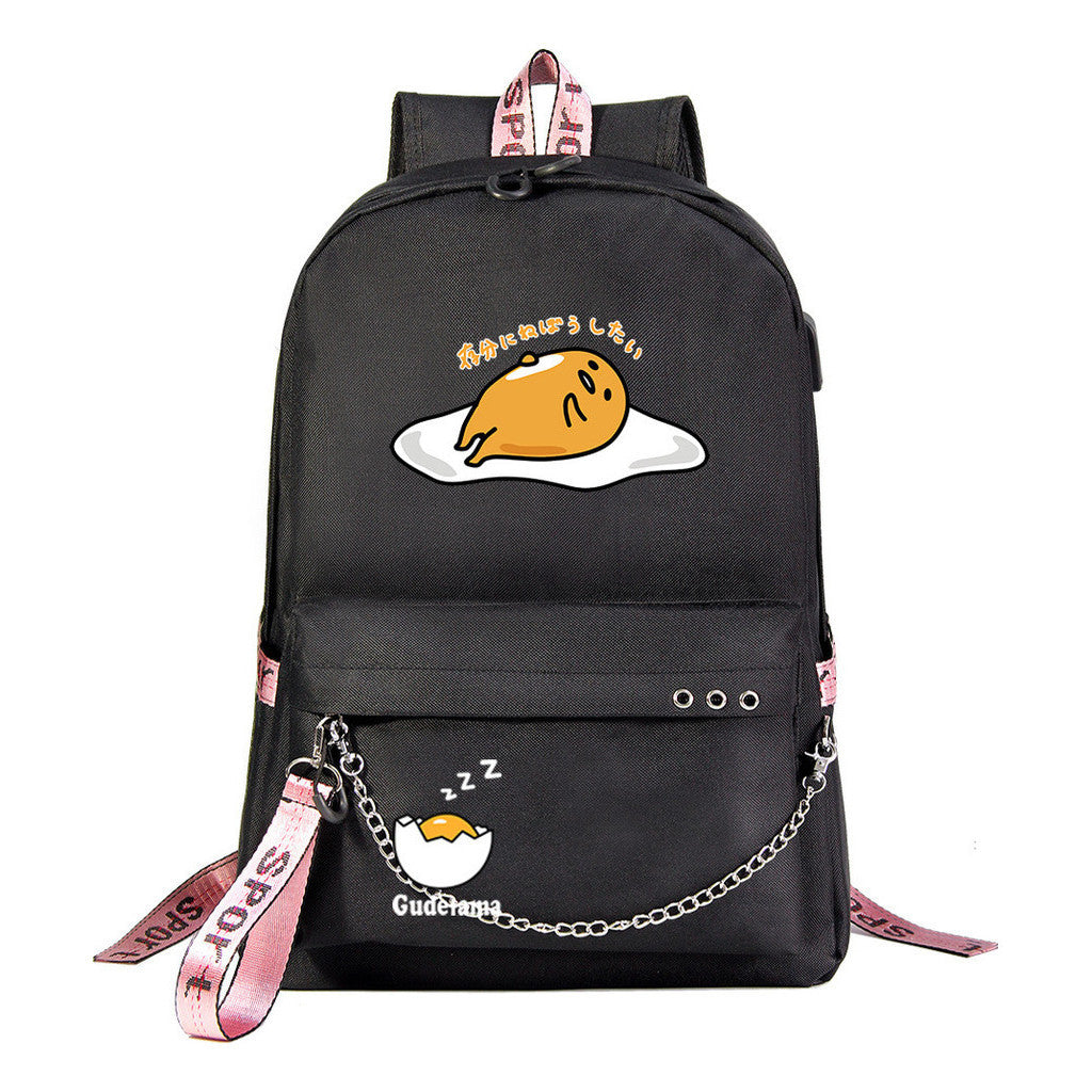 Lazy Egg Usb Youth Student Backpack For Boys And Girls Leisure Travel Backpack