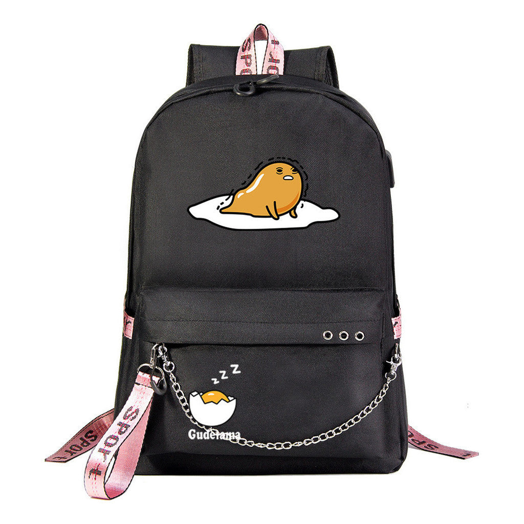 Lazy Egg Usb Youth Student Backpack For Boys And Girls Leisure Travel Backpack