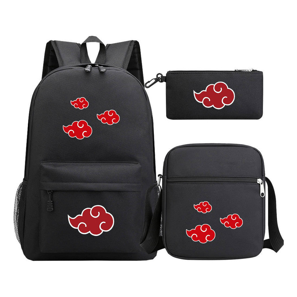 Anime Naruto Starry Sky Youth School Bag Three Piece Set For Boys And Girls Backpack Set