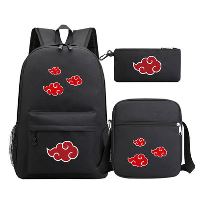 Anime Naruto Starry Sky Youth School Bag Three Piece Set For Boys And Girls Backpack Set