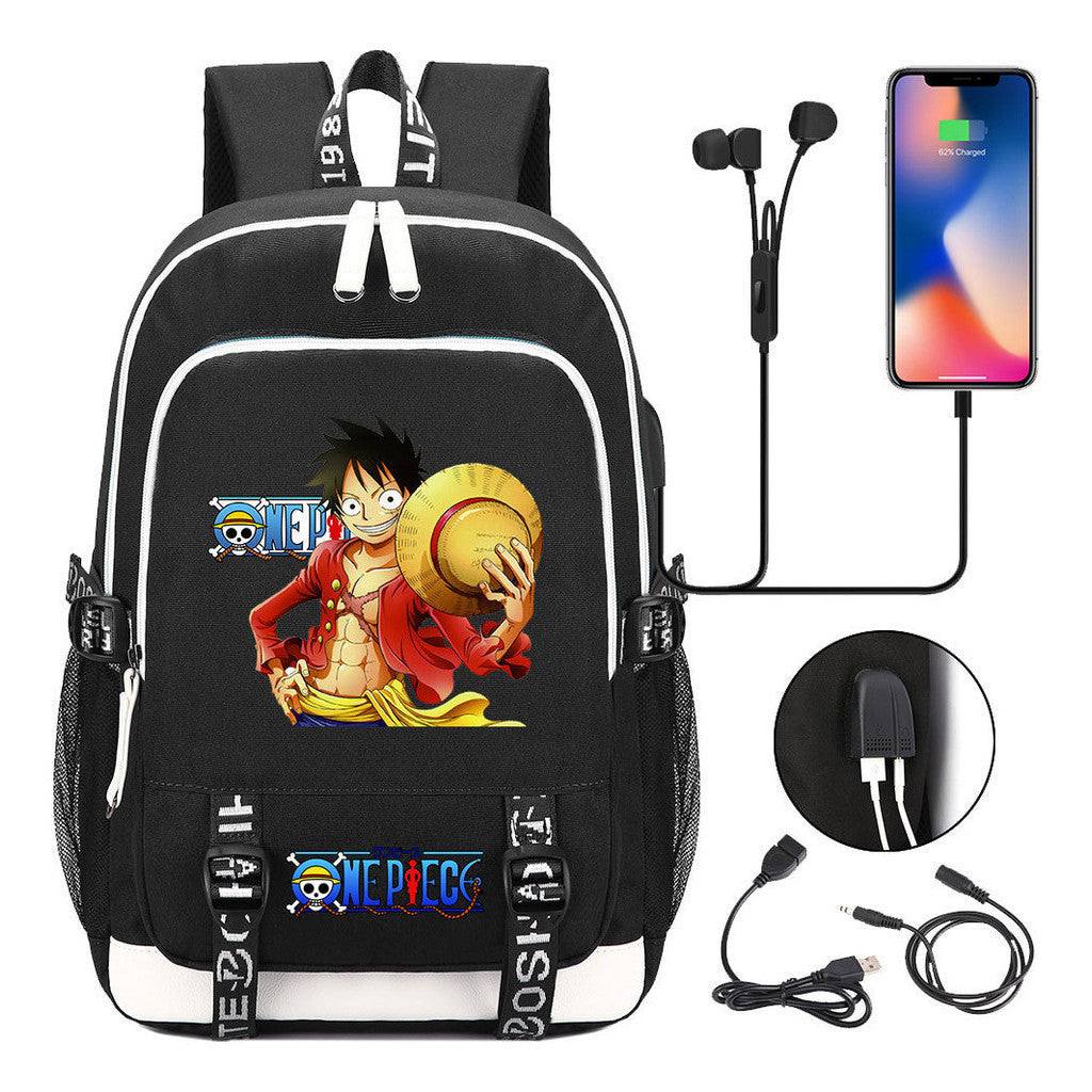 Pirate King Lufei Youth Student School Bag Usb Men's And Women's Leisure Backpack