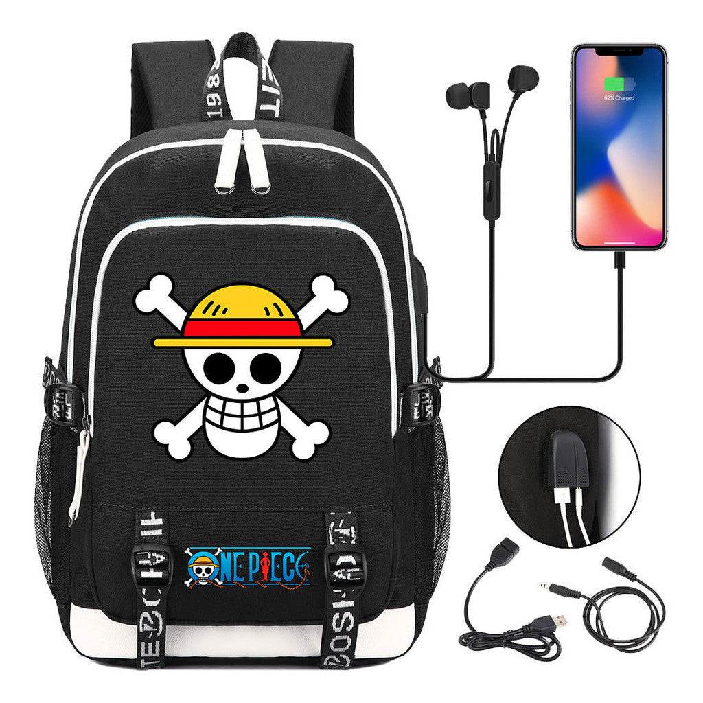 Anime Pirate Wang Lufei Youth Student School Bag Usb Men's And Women's Leisure Backpack