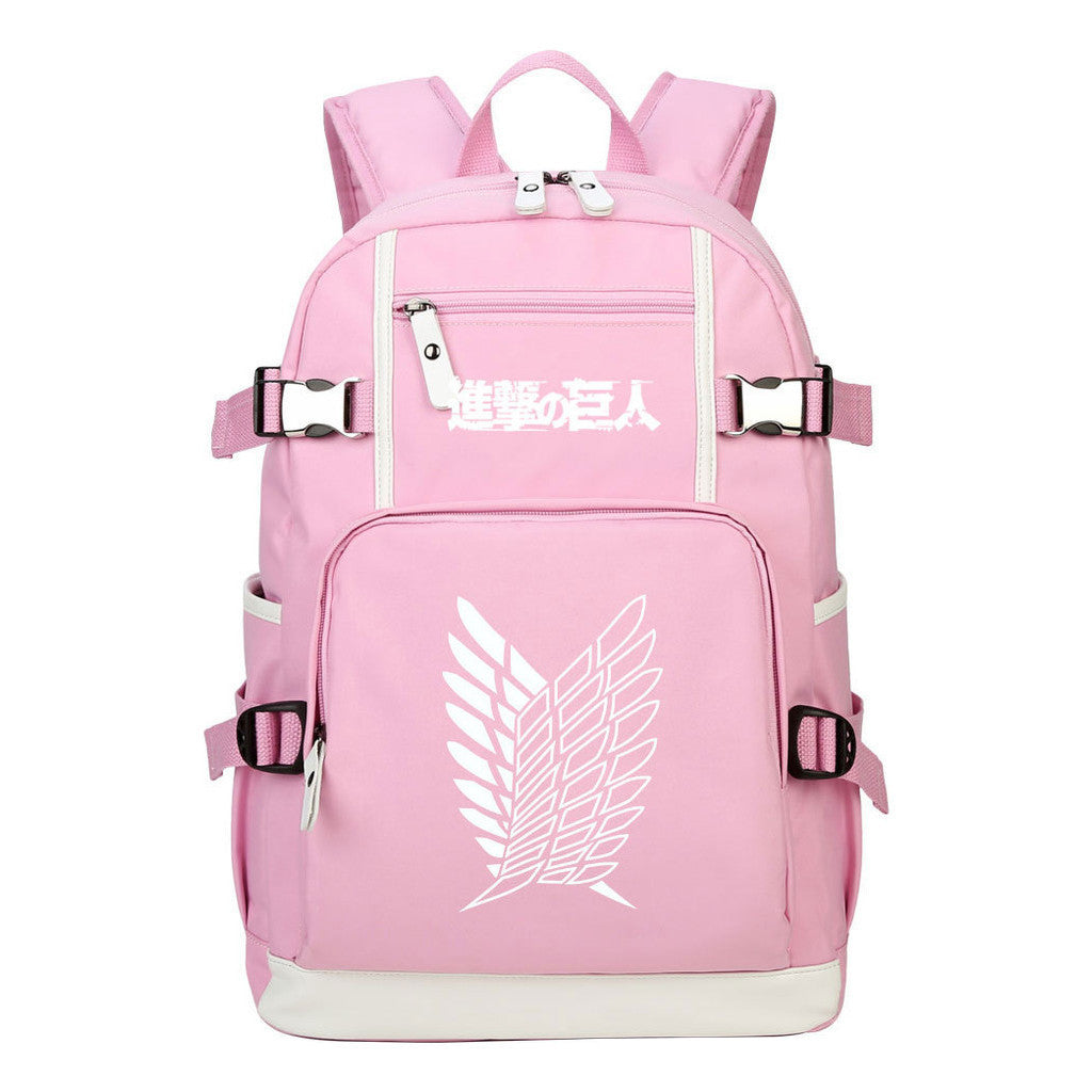 Giant Winged Soldier Captain Of Anime Attack Student Backpack, Leisure Travel Backpack