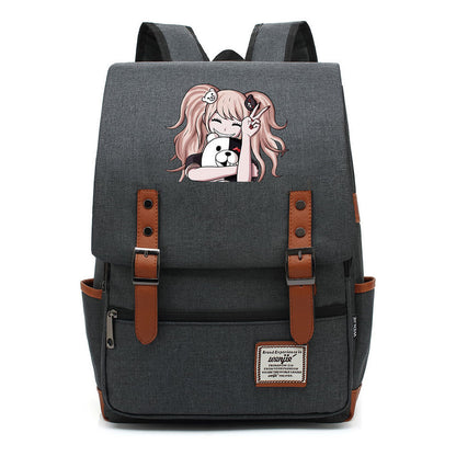 Printed Teenage Student Backpack For Men And Women With Casual Belt Buckle Classic Backpack