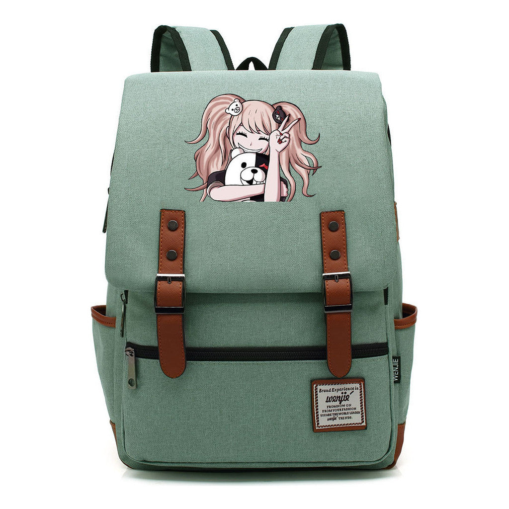 Printed Teenage Student Backpack For Men And Women With Casual Belt Buckle Classic Backpack