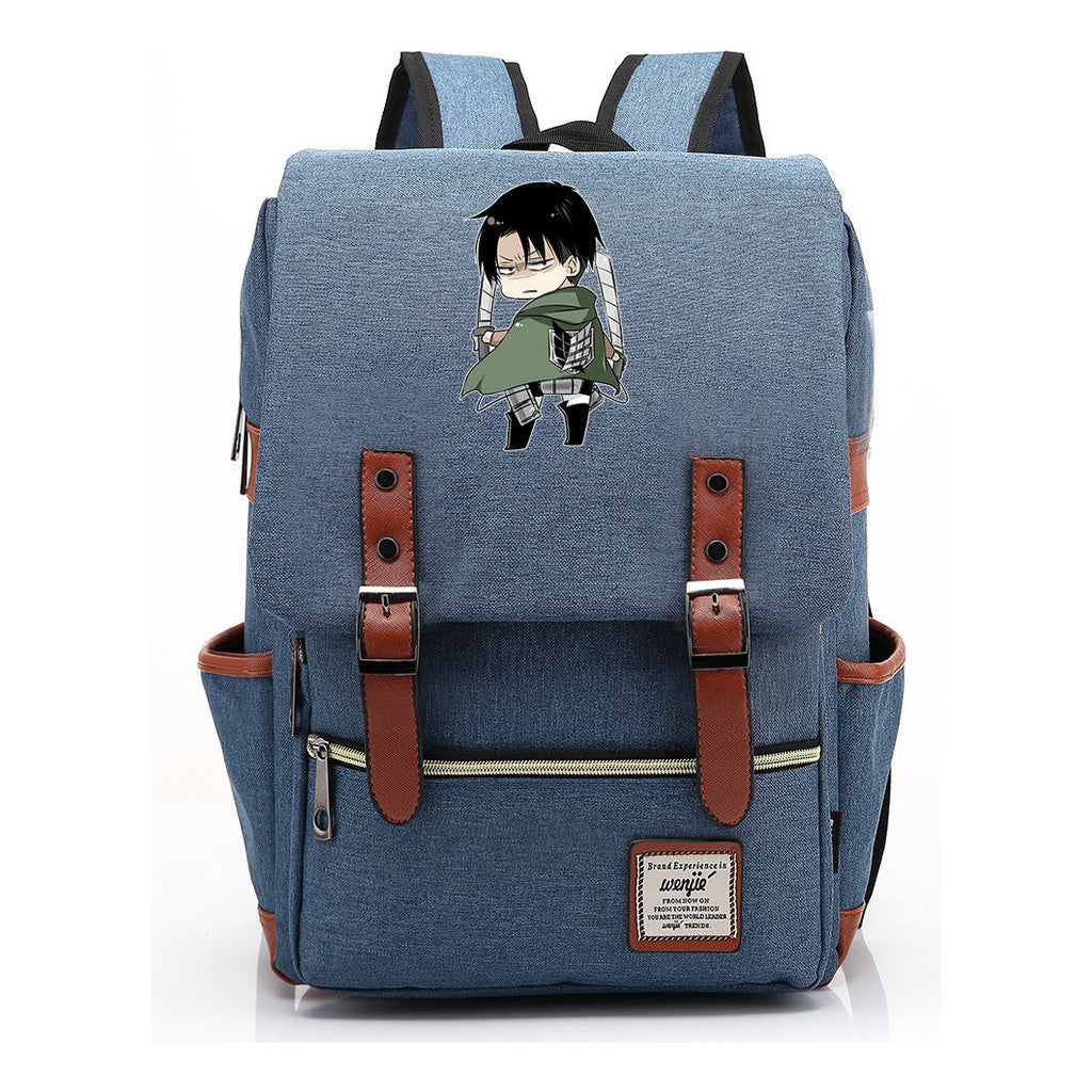 The Giant Of Manga Attack Printed Teenage Student Backpack For Men And Women With Casual Belt Buckle Classic Backpack 43*29*13.5cm