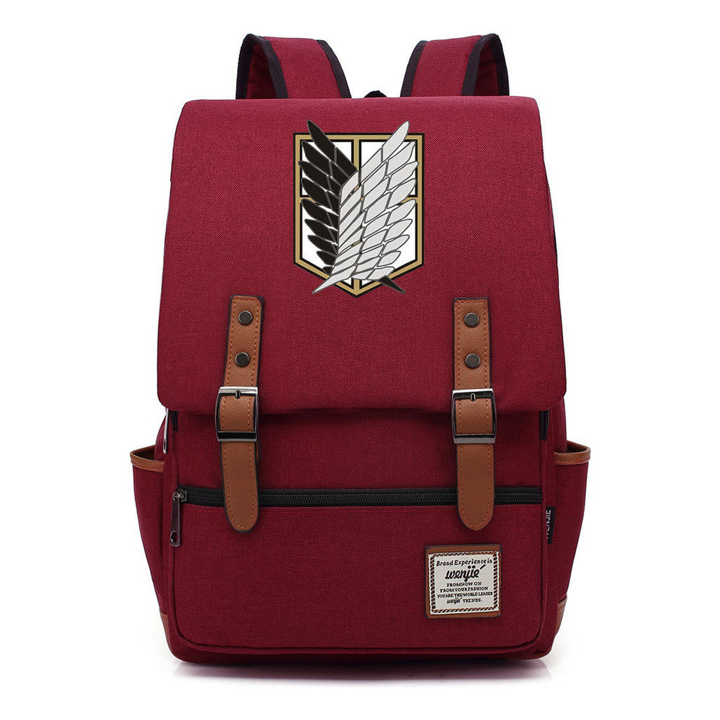 The Giant Of Manga Attack Printed Teenage Student Backpack For Men And Women With Casual Belt Buckle Classic Backpack 38*27*12.5cm