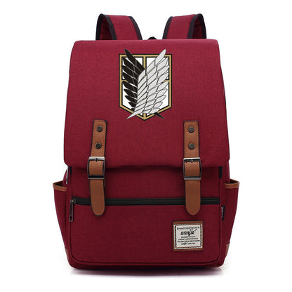 The Giant Of Manga Attack Printed Teenage Student Backpack For Men And Women With Casual Belt Buckle Classic Backpack 38*27*12.5cm