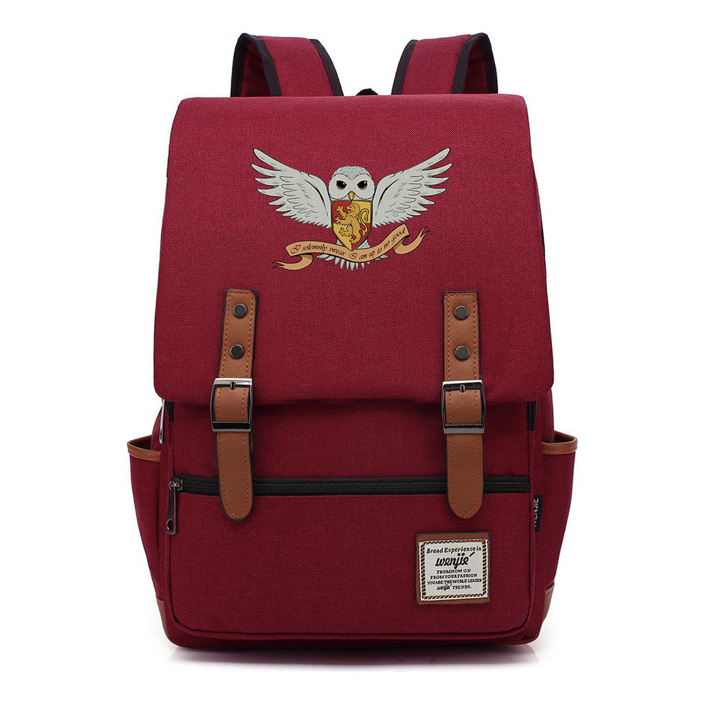School Of Witchcraft And Wizardry Printed Student Backpack For Men And Women, Casual Belt Buckle, Classic Backpack 43*29*13.5cm