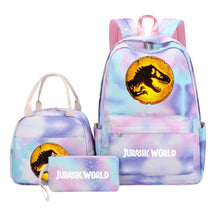 Jurassic Park Dinosaur Student School Bag Lunch Bag Three Piece Set Backpack Set