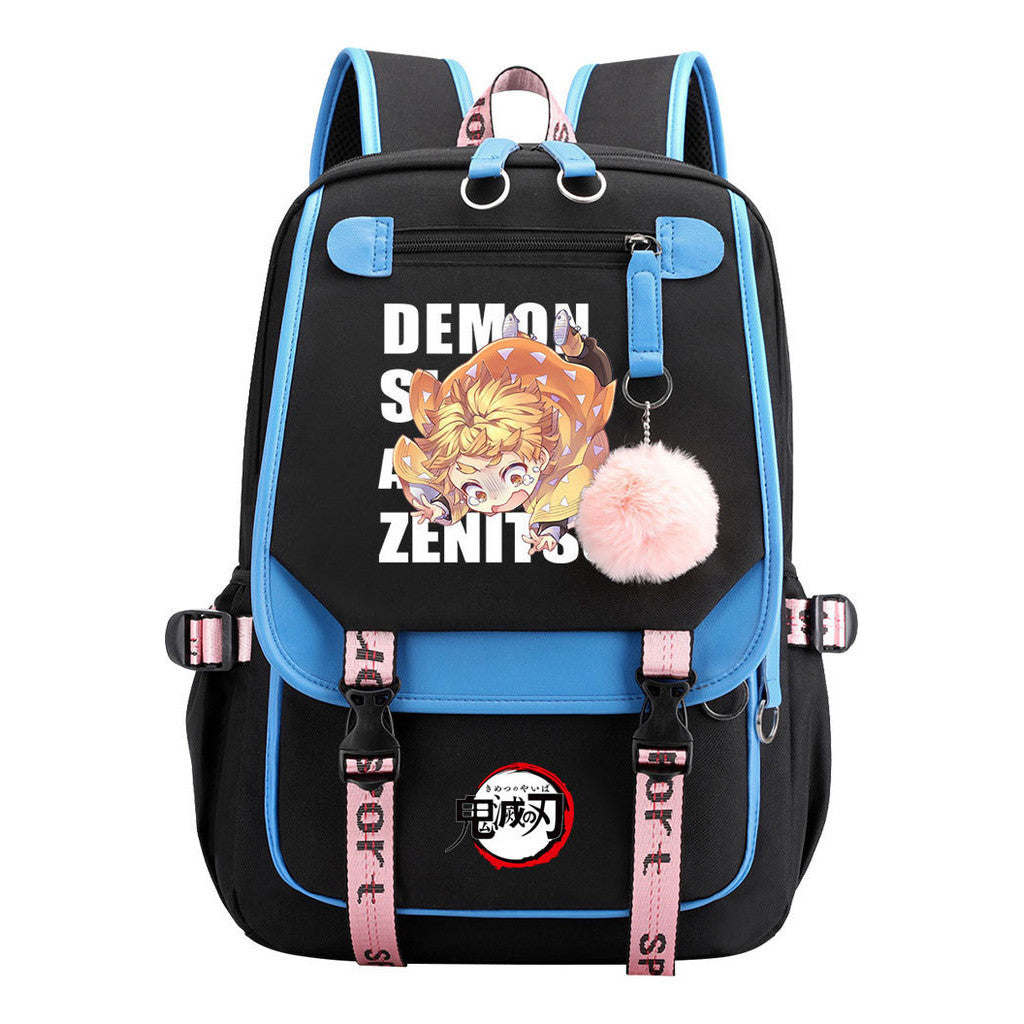 Cartoon Fashion Usb Student Backpack With Casual Woven Strap Flip Back Backpack