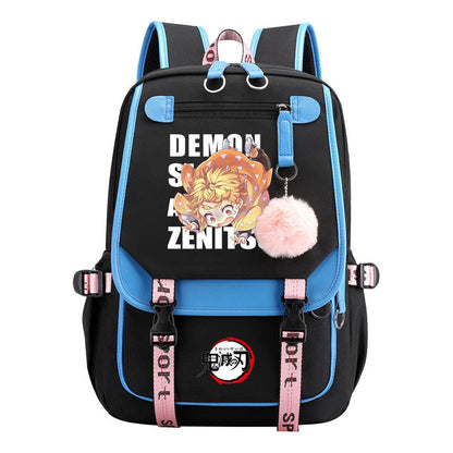 Cartoon Fashion Usb Student Backpack With Casual Woven Strap Flip Back Backpack