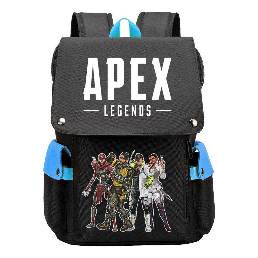 Apex Hero Print Usb Charging Cap Head Style Student School Bag Casual Backpack