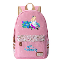 Anime Cartoon Cheshire Cat Print Youth Student Backpack With Floral Casual Backpack