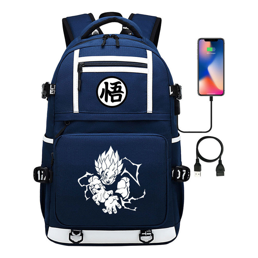 Manga Dragon Ball Usb Youth Student Backpack Men And Women, Backpack Leisure Travel
