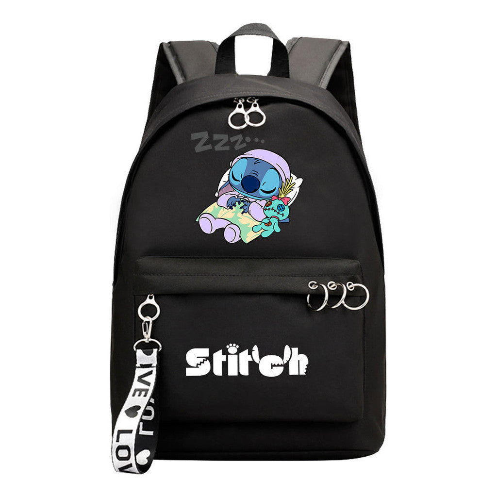 Anime Star Baby Stitch Youth Student School Bag Men's And Women's Backpack Lightweight Casual Backpack