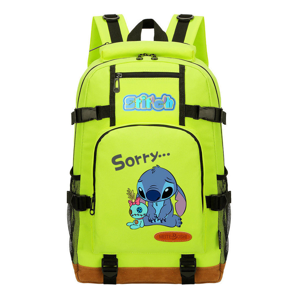 Anime Star Baby Stitch Printed Youth Backpack For Men And Women's Leisure Travel Backpack