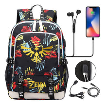 Golden Usb Youth Student Backpack For Leisure Sports Backpack