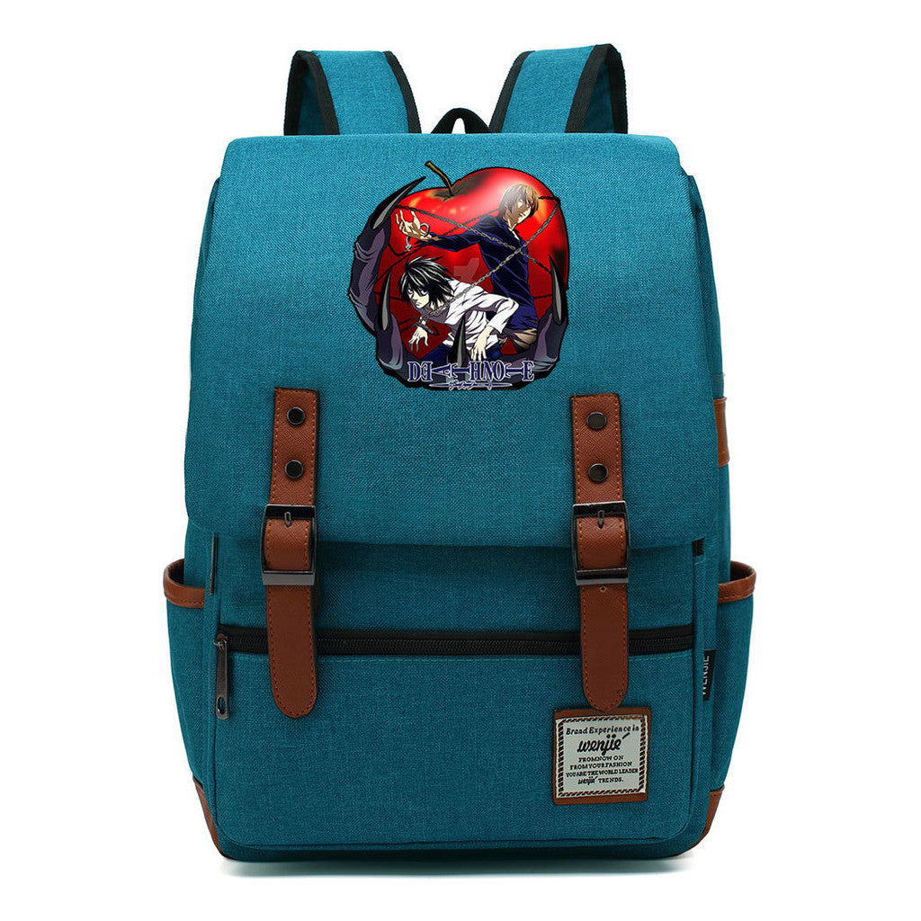 Manga Death Note Youth Student School Bag Men's And Women's Leisure Belt Buckle Backpack