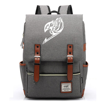 Comic Print Youth Student Backpack For Men And Women, Casual Belt Buckle, Classic Backpack