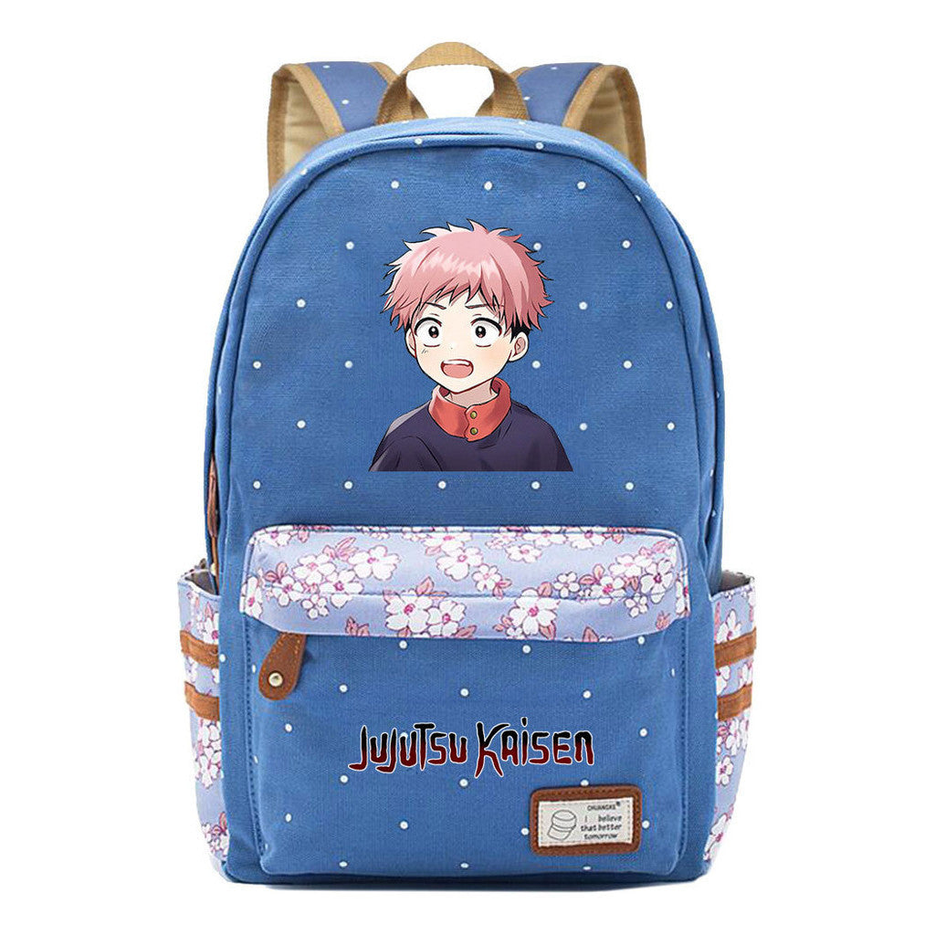 Cartoon Teenage Girl Student Backpack Casual Canvas Backpack