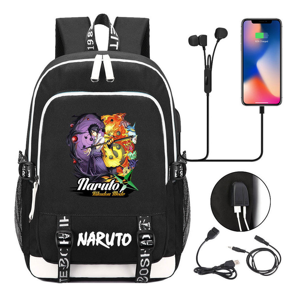 Naruto Student Backpack Usb Men's And Women's Casual Backpack