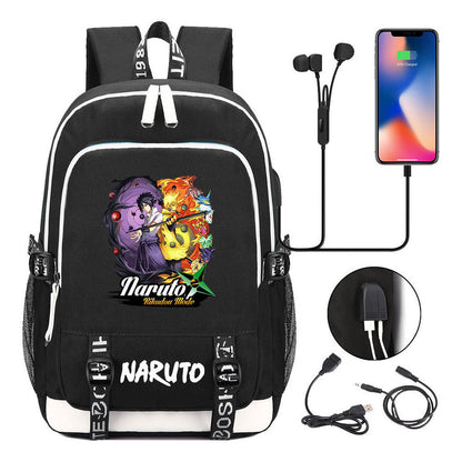 Naruto Student Backpack Usb Men's And Women's Casual Backpack