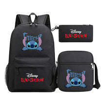 Starry Baby Stitch Printed Youth School Bag Three Piece Set For Men And Women Shoulder Set Backpack