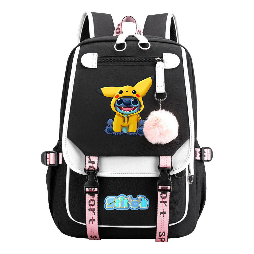 Usb Youth Backpack With Casual Woven Strap Flap Backpack
