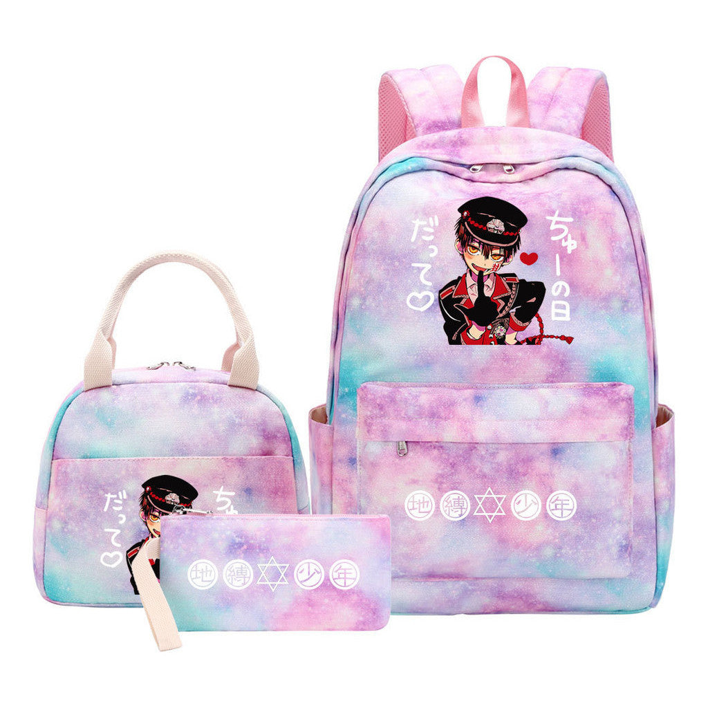 Teenage Student Girl Backpack Lunch Bag Three Piece Set Backpack