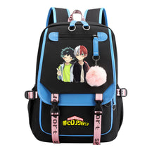 My Heroes Academy Usb Youth Student Backpack With Casual Woven Strap Flip Back Backpack
