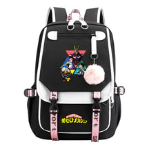 My Heroes Academy Usb Student Backpack For Boys And Girls, Casual Weaving Ribbon Flip Back Backpack