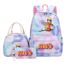 Naruto Student Girl Backpack Lunch Bag Three Piece Set Backpack Set